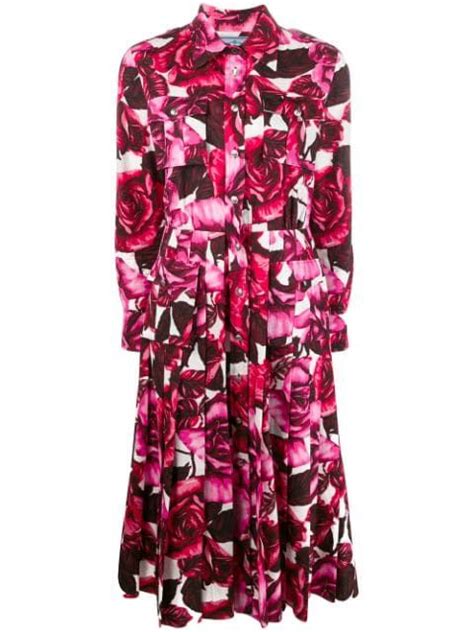 prada rose print dress|Women's Dresses .